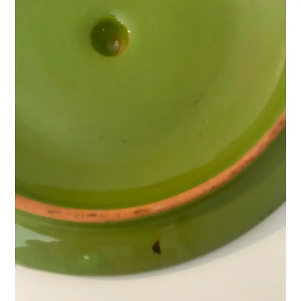 Vtg De Silva Pottery Terracotta Glazed Casserole Soup Bowl W/ Lid, Made in Italy